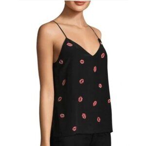 L'AGENCE 100% Silk Jane Lip Print Tank Top Size Small
